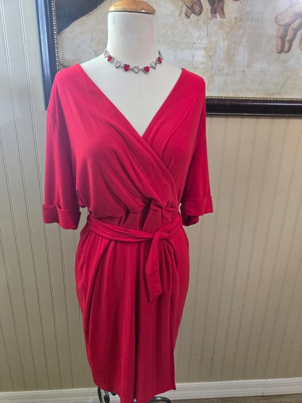 Apt. 9 Crimson Wrap Tie-Waist Dress